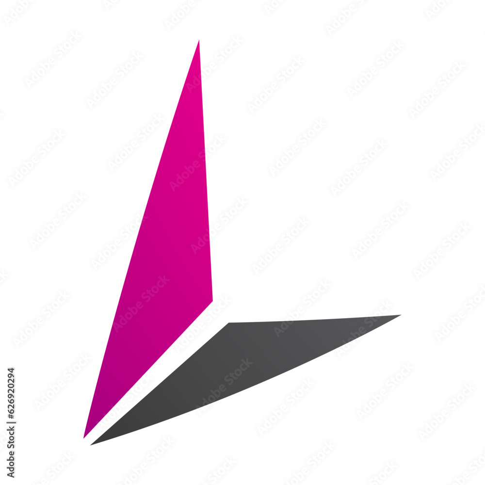 Magenta and Black Letter L Icon with Triangles Magenta and Black Letter L Icon with Triangles