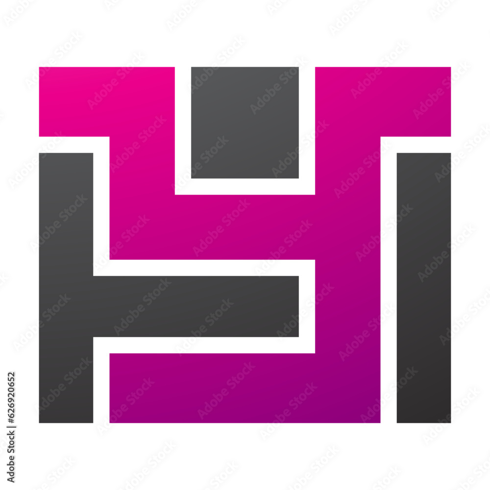 Magenta and Black Rectangle Shaped Letter Y Icon Magenta and Black Rectangle Shaped Letter Y Icon