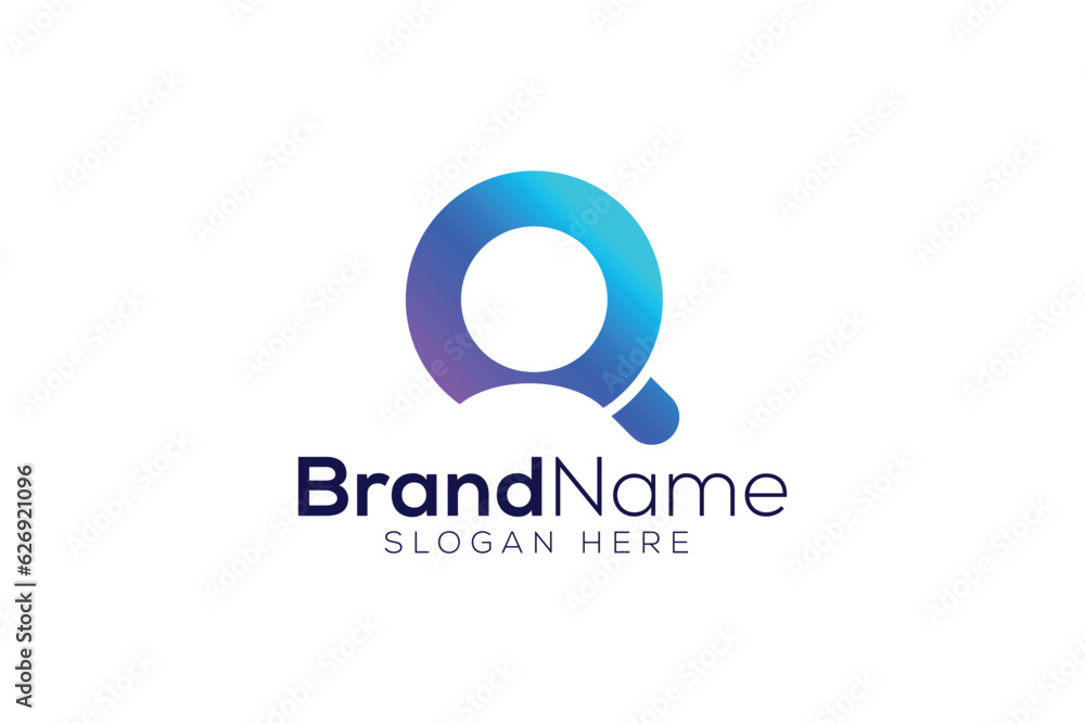 Minimal magnifying glass and man or searching man logo design vector template