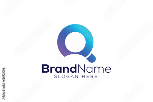 Obraz na płótnie Minimal magnifying glass and man or searching man logo design vector template w salonie