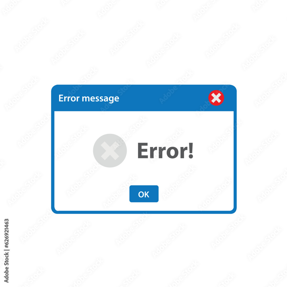Cartel con una ventada digital con aviso de error. Vector Cartel con una ventada digital con aviso de error. Vector