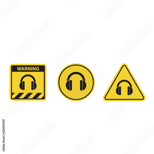 Iconos de protección auricular. Vector