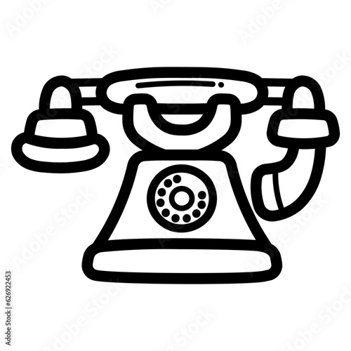 telephone vintage line icon style