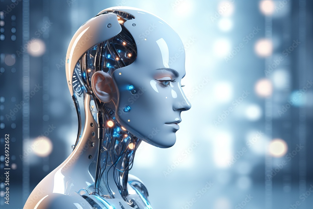 artificial intelligence, robot head, artificial intelligence, robot head,
