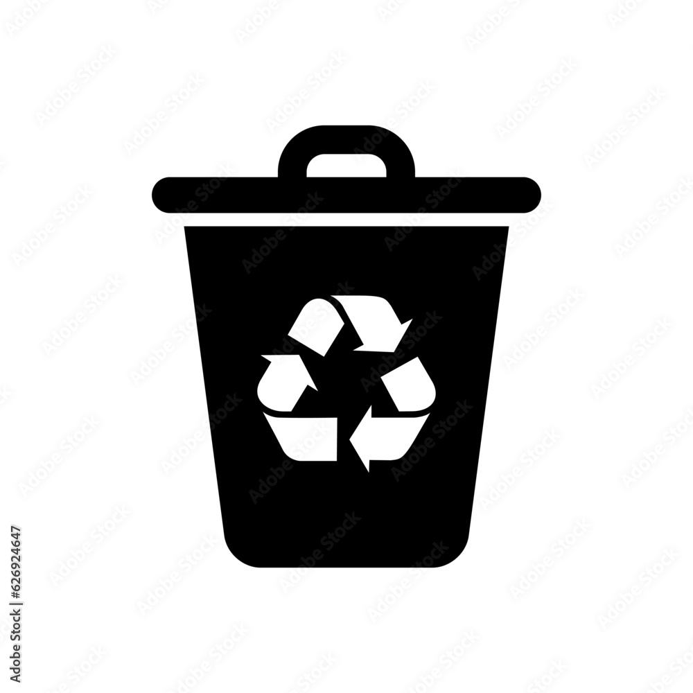 Recycle bin icon vector isolated on white background. Trash can, garbage symbol concept Recycle bin icon vector isolated on white background. Trash can, garbage symbol concept