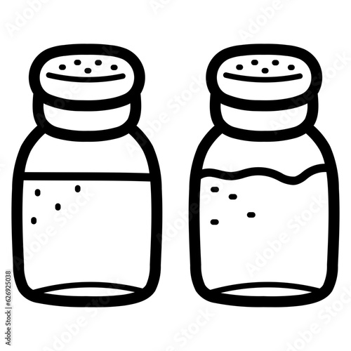 salt and pepper line icon style