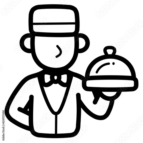 waiter line icon style