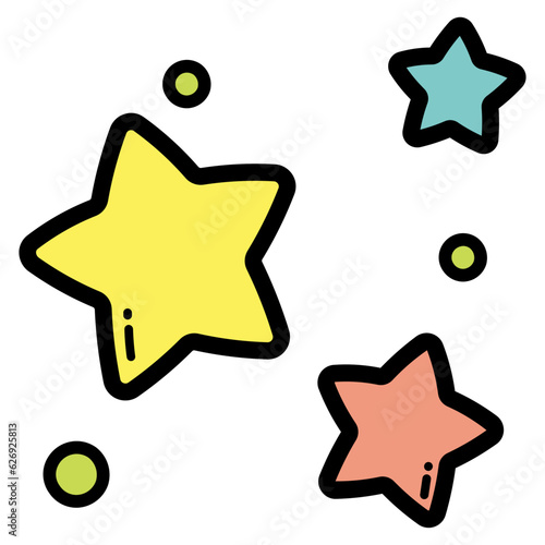 star filled outline icon style