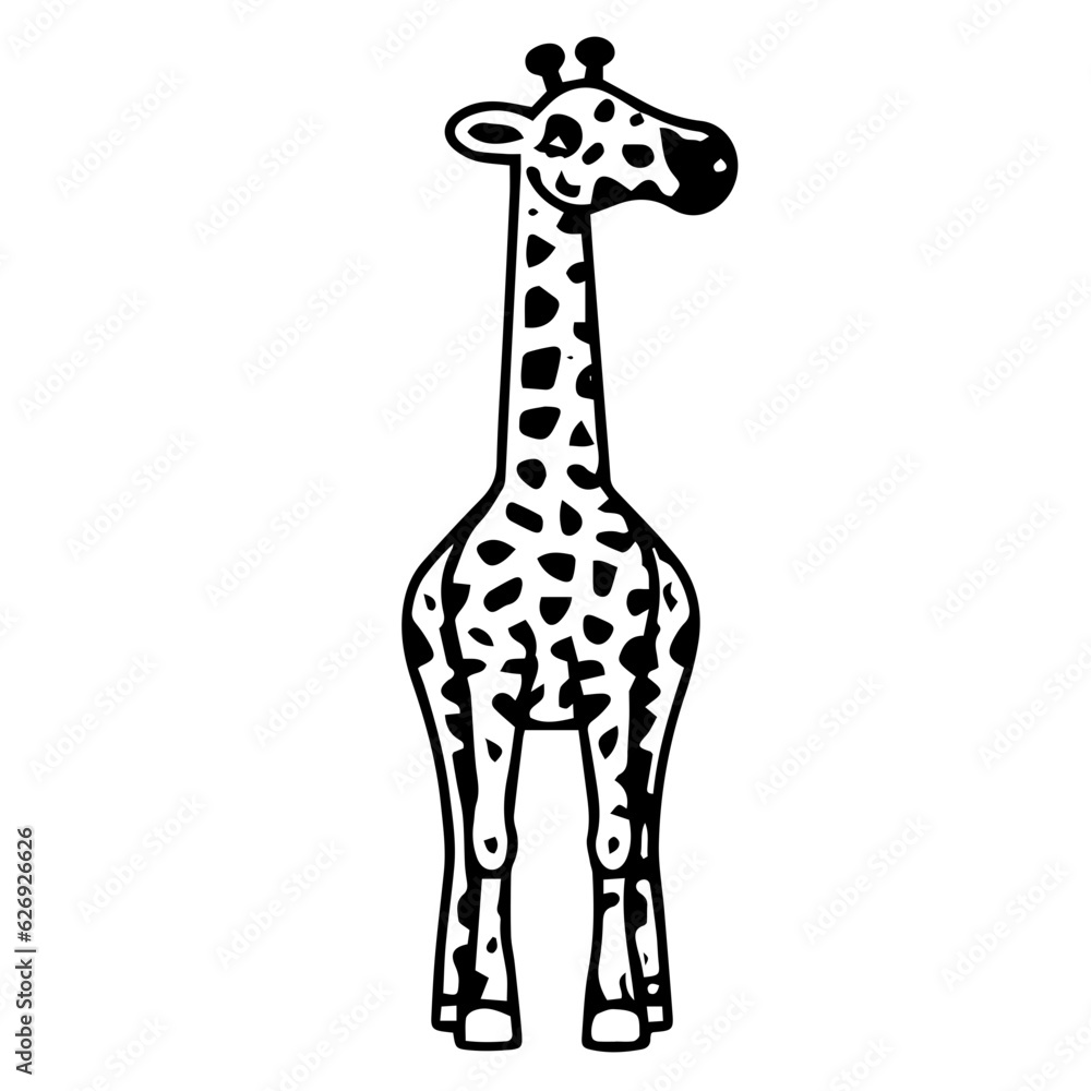 Obraz premium Giraffe, coloring book for kids, vector illustration