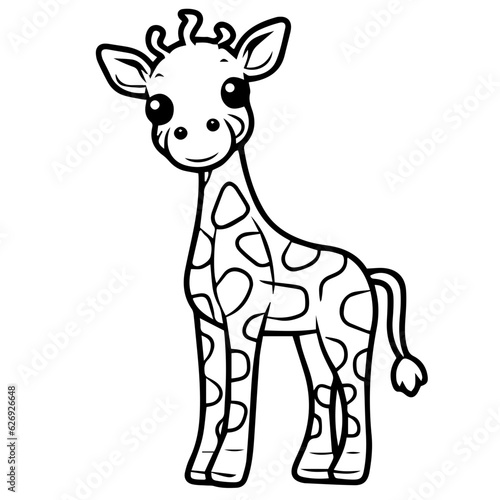 Giraffe  coloring book for kids  vector illustration