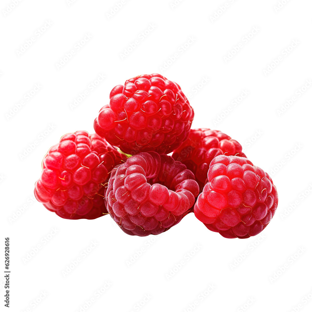 raspberry isolated on white background created with Generative AI raspberry isolated on white background created with Generative AI