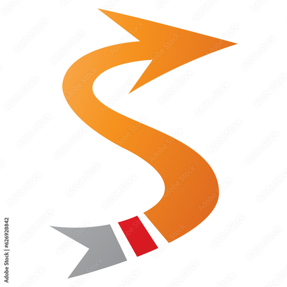 Orange and Red Arrow Shaped Letter S Icon Orange and Red Arrow Shaped Letter S Icon
