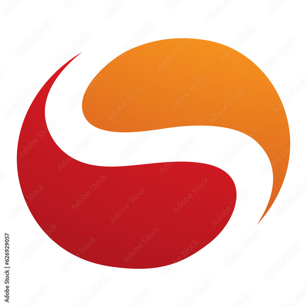 Orange and Red Circle Shaped Letter S Icon Orange and Red Circle Shaped Letter S Icon