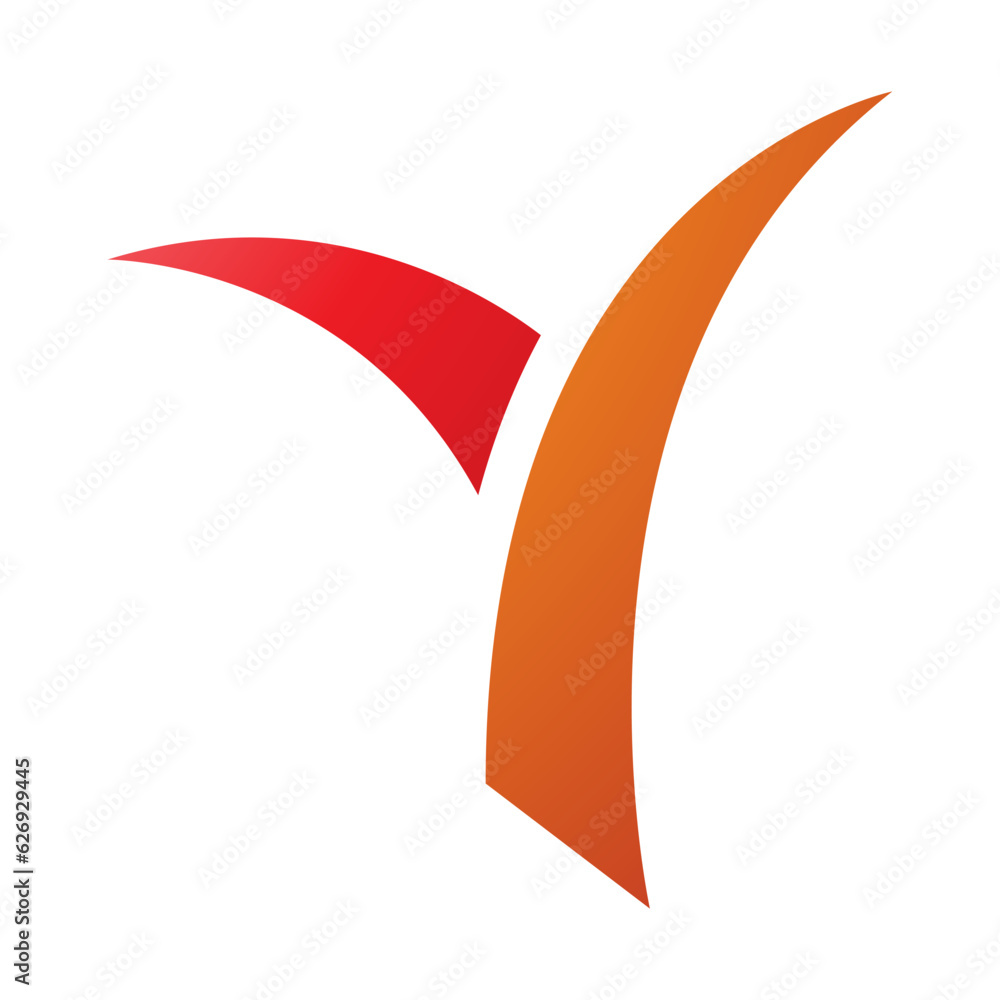 Orange and Red Grass Shaped Letter Y Icon Orange and Red Grass Shaped Letter Y Icon