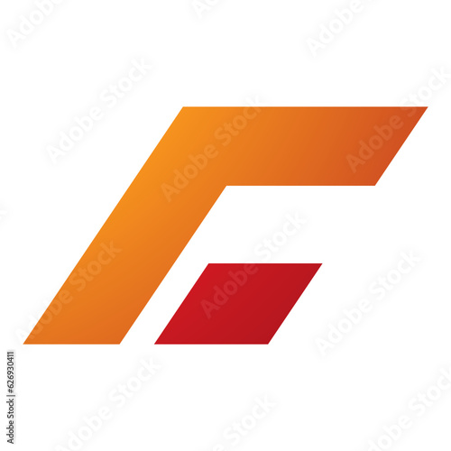 Orange and Red Rectangular Italic Letter C Icon