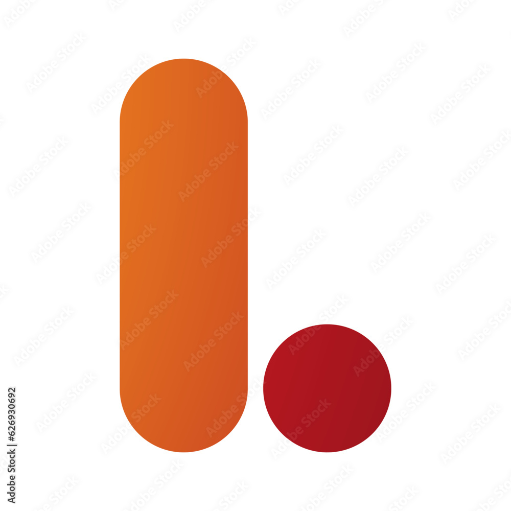 Orange and Red Rounded Letter L Icon Orange and Red Rounded Letter L Icon