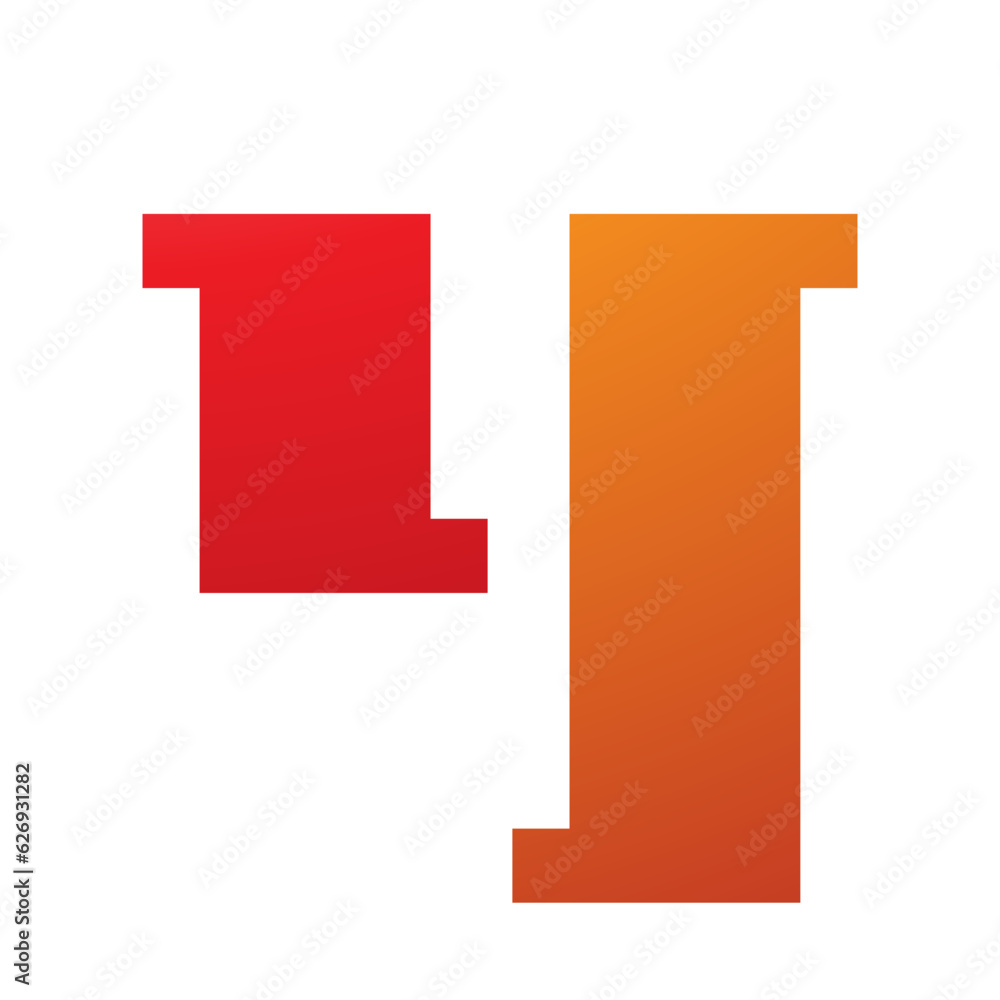 Orange and Red Stamp Shaped Letter Y Icon Orange and Red Stamp Shaped Letter Y Icon