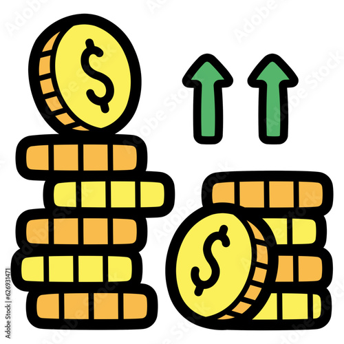 profits filled outline icon style