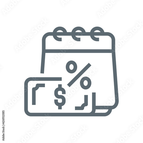 annual or monthly fee concept illustration line icon design editable vector eps10