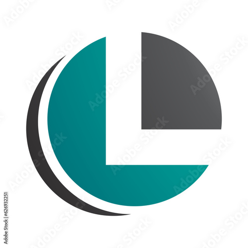 Free Download Persian Green and Black Circle Shaped Letter L Icon - GFXLoad