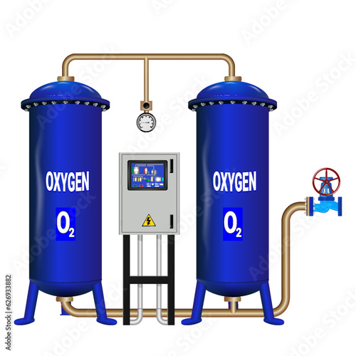 Oxygen production station with receivers.