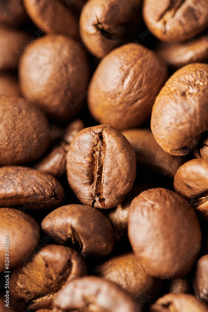 macro, brown coffee beans in wooden box, medium roast, caffeine and energy, coffee background macro, brown coffee beans in wooden box, medium roast, caffeine and energy, coffee background