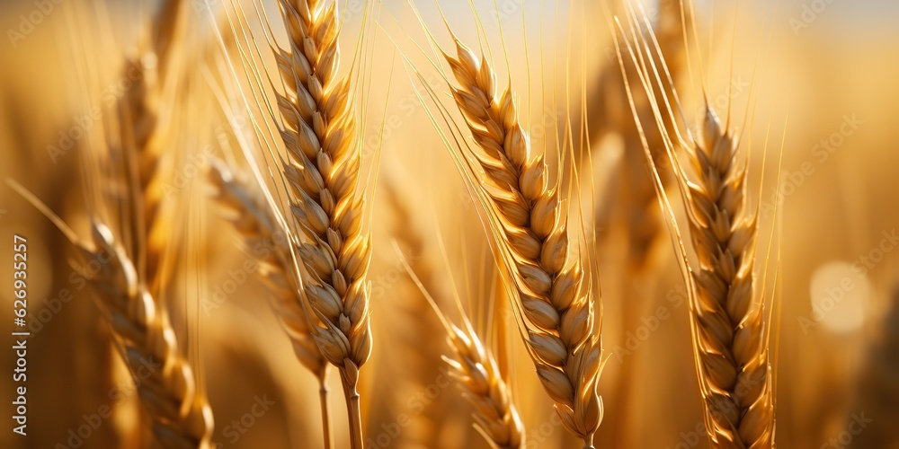 AI Generated. AI Generative. Golden wheat field sunny day. Outdoor nature countryside harvest landscape farming good view AI Generated. AI Generative. Golden wheat field sunny day. Outdoor nature countryside harvest landscape farming good view