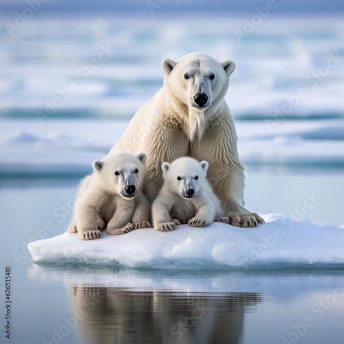 polar bear on melting ice