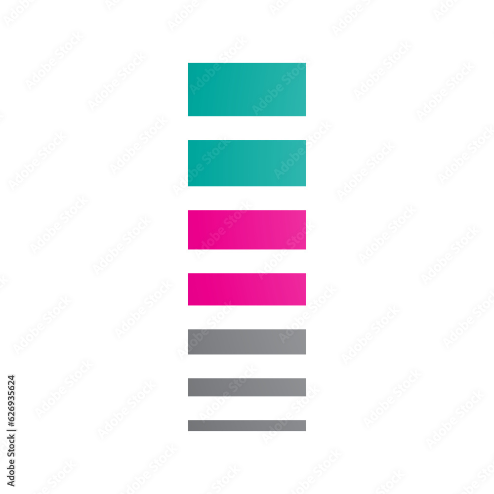Persian Green and Magenta Letter I Icon with Horizontal Stripes Persian Green and Magenta Letter I Icon with Horizontal Stripes