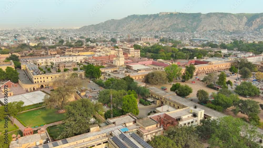 Jaipur, India: Aerial view of capital and largest city of Rajasthan - landscape panorama of South Asia from above Jaipur, India: Aerial view of capital and largest city of Rajasthan - landscape panorama of South Asia from above