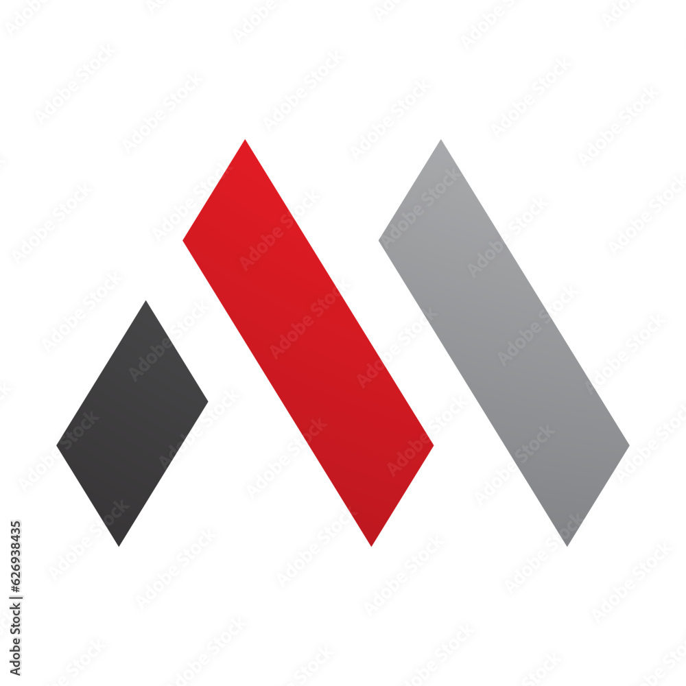 Red and Black Letter M Icon with Rectangles Red and Black Letter M Icon with Rectangles