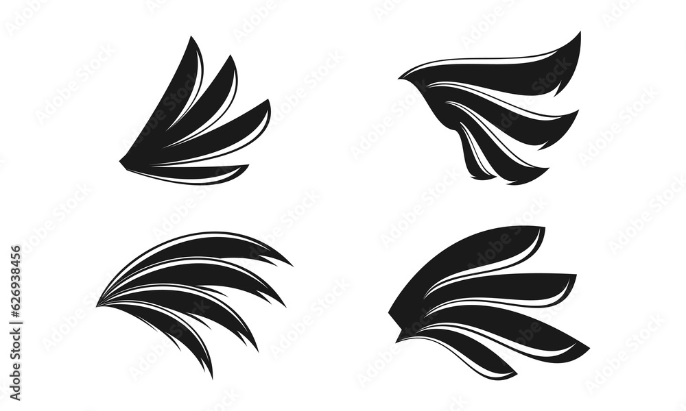 Bird wings set illustration vector design