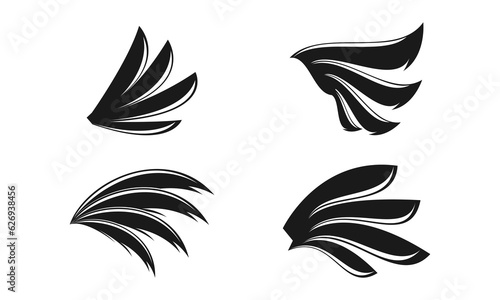 Bird wings set illustration vector design