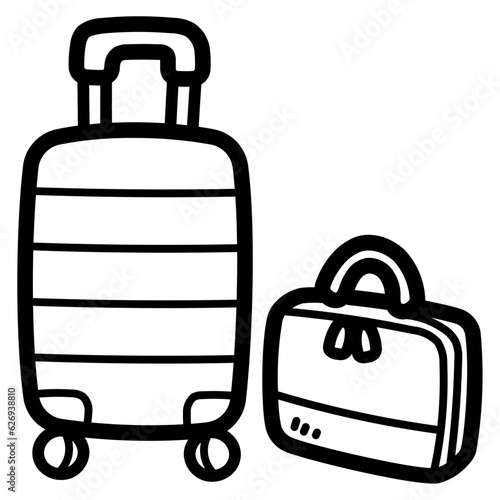 suitcase line icon style