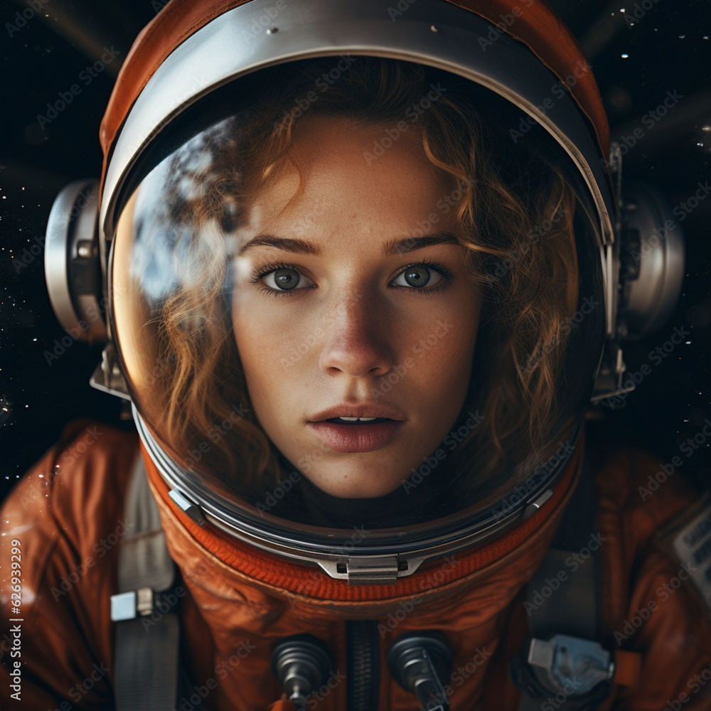 Astronaut woman. Generative AI. Astronaut woman. Generative AI.