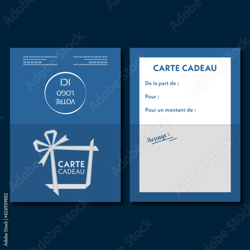 Modèle carte cadeau format carte postale pliée