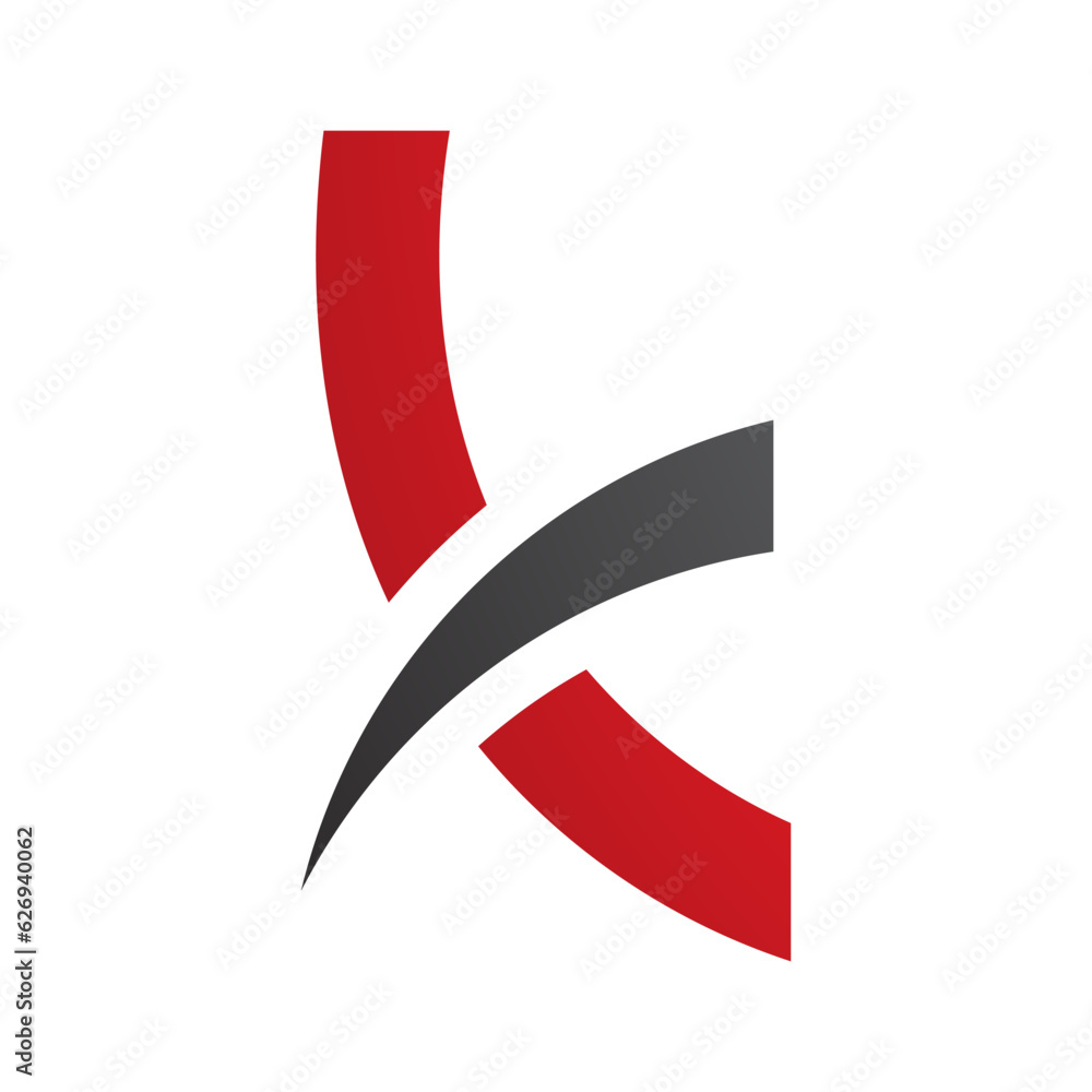 Red and Black Spiky Lowercase Letter K Icon Red and Black Spiky Lowercase Letter K Icon