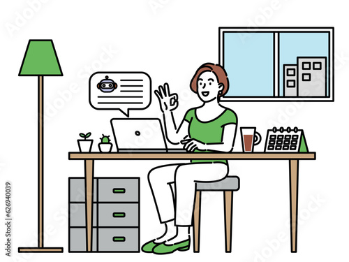 Company employees working with the help of artificial intelligence