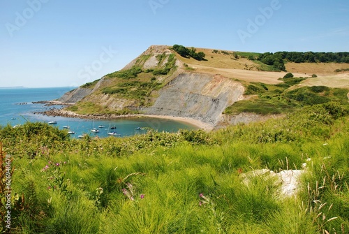 Clifftop view of Chapmans Pool Cove