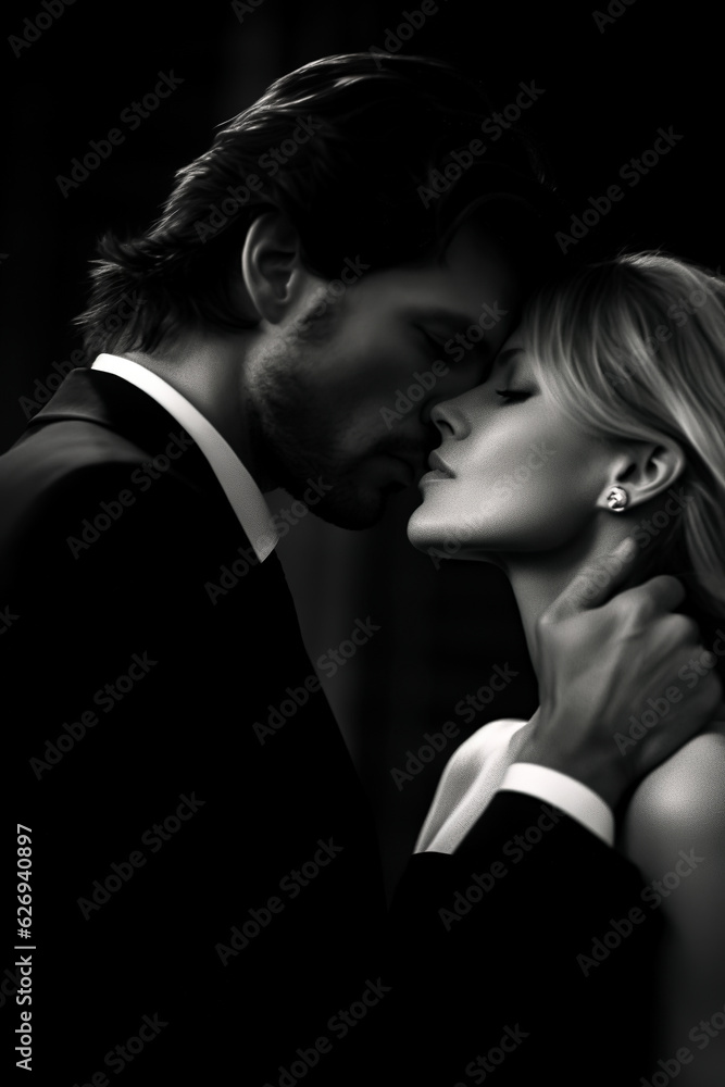 Man and woman. Tenderness and love. Black and white. Minimalism. Close-up. Man and woman. Tenderness and love. Black and white. Minimalism. Close-up.