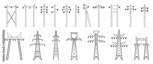 Fotografie, Obraz Electric pylons set