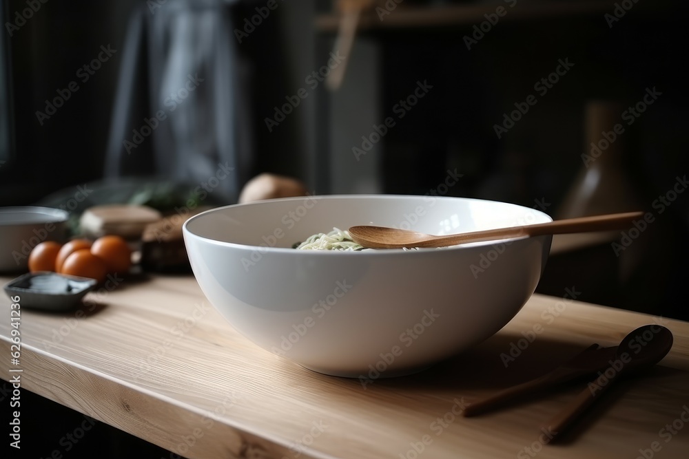 Ceramic white bowl plate. Generate Ai Ceramic white bowl plate. Generate Ai