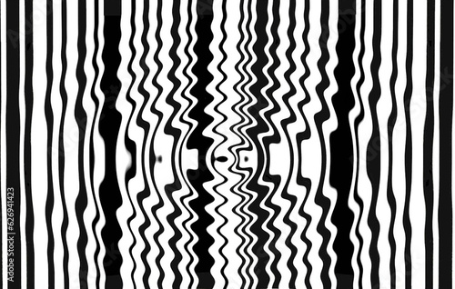 Abstract background of curved chaotically black lines of different thickness