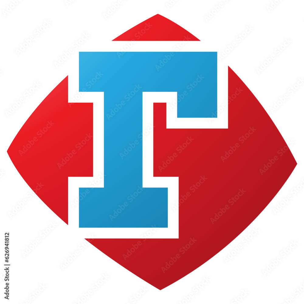 Red and Blue Bulged Square Shaped Letter R Icon Red and Blue Bulged Square Shaped Letter R Icon