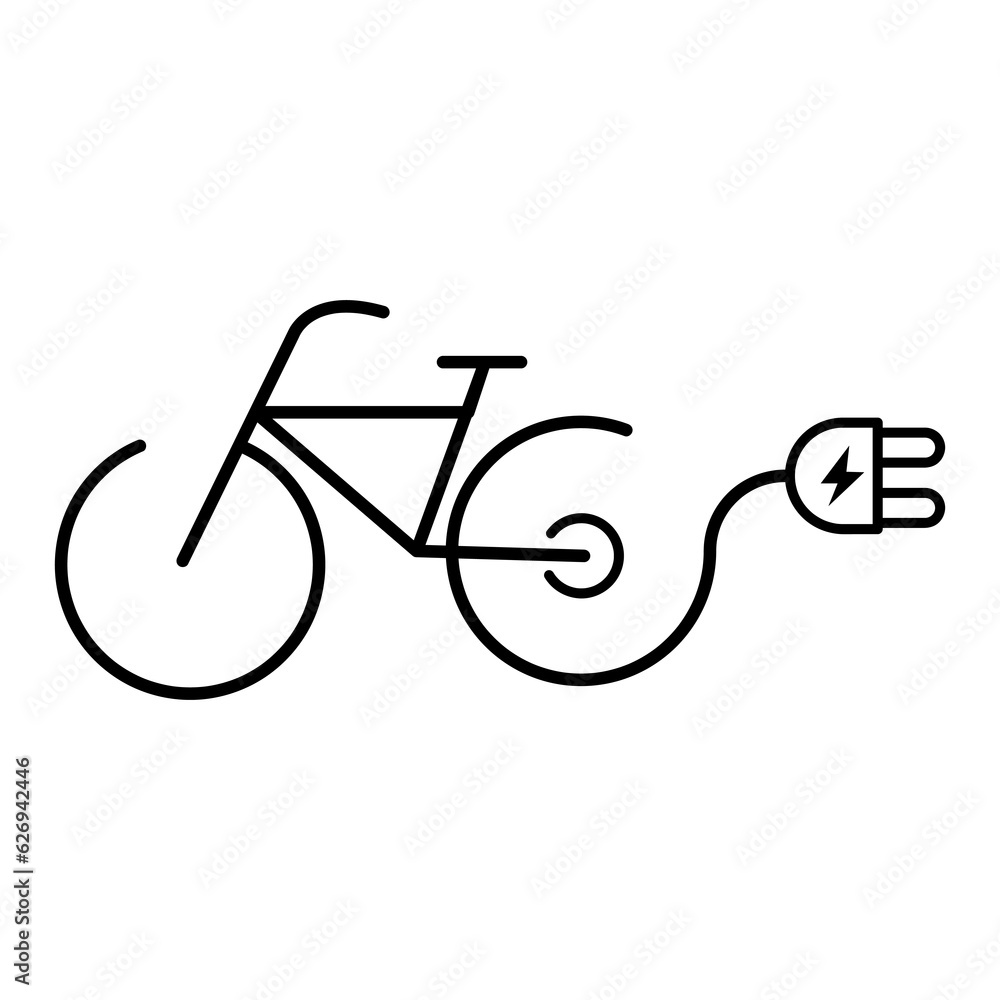 electric bicycle bike e-bike icon flat illustration on white background..eps electric bicycle bike e-bike icon flat illustration on white background..eps
