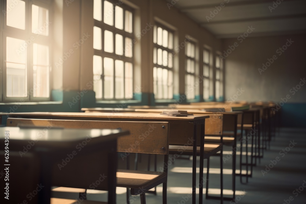 Empty class room. Generate Ai Empty class room. Generate Ai