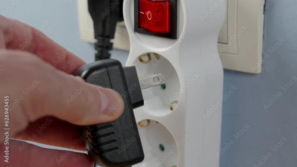 Incorrect connection of an electrical plug with a incompatible socket close up. Wrong selection of electric equipment