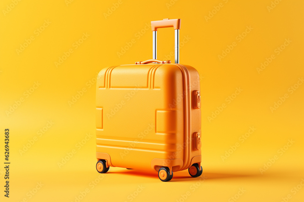 yellow luggage in studio by generative ai. travel concept. yellow luggage in studio by generative ai. travel concept.