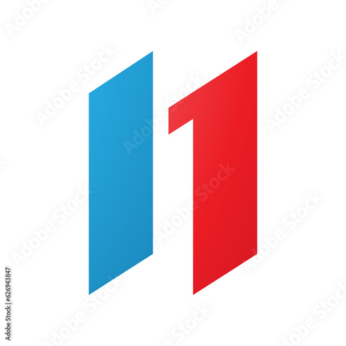 Free Download Red and Blue Letter N Icon with Parallelograms - GFXLoad