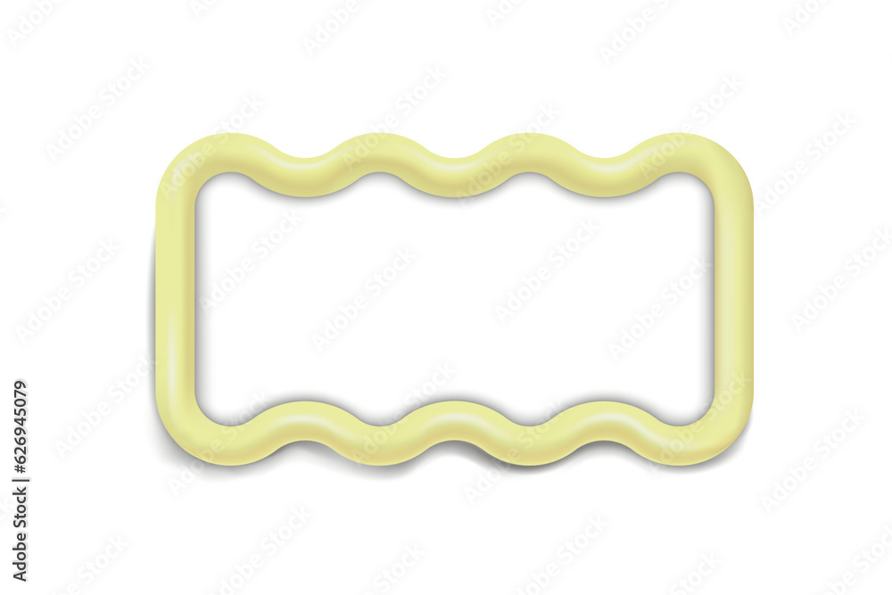 Volumetric rectangular wavy frame with an empty space in the center with an inflatable yellow border Volumetric rectangular wavy frame with an empty space in the center with an inflatable yellow border